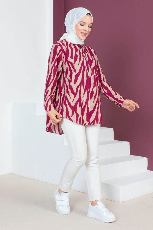 Zebra Desenli Tunik TSD230639 Fuşya - 3