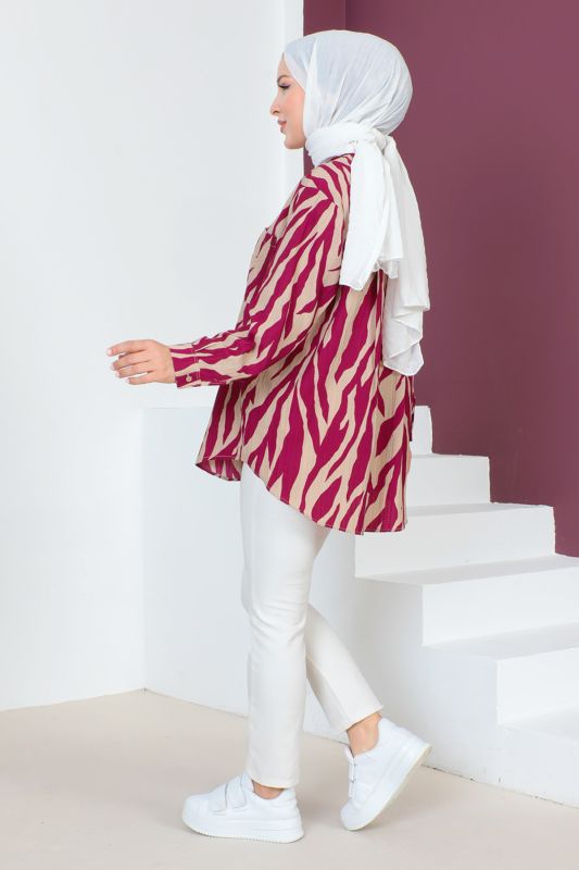 Zebra Desenli Tunik TSD230639 Fuşya - 5