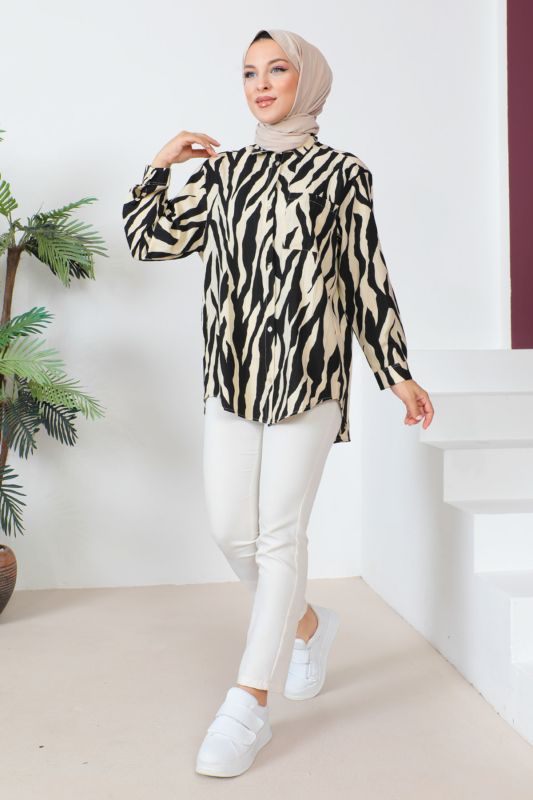 Zebra Desenli Tunik TSD230639 Siyah - 1