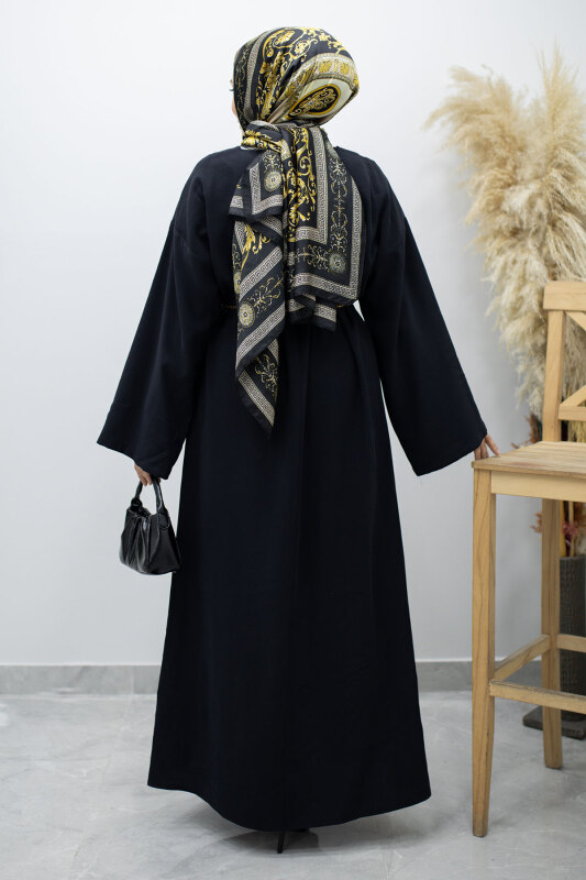 Zincir Kemerli Elbise TSD260191 Siyah - 6